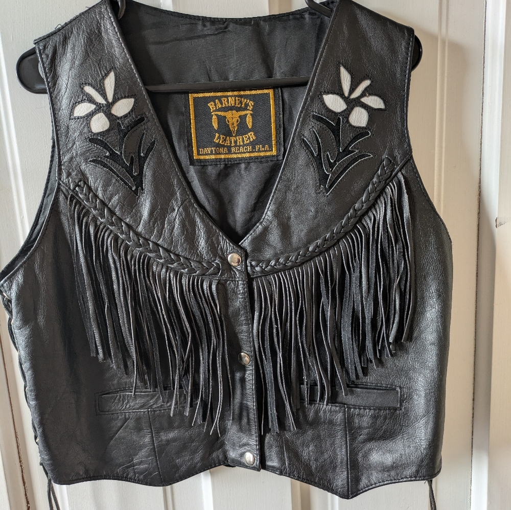 Women's Leather Vest Size Large